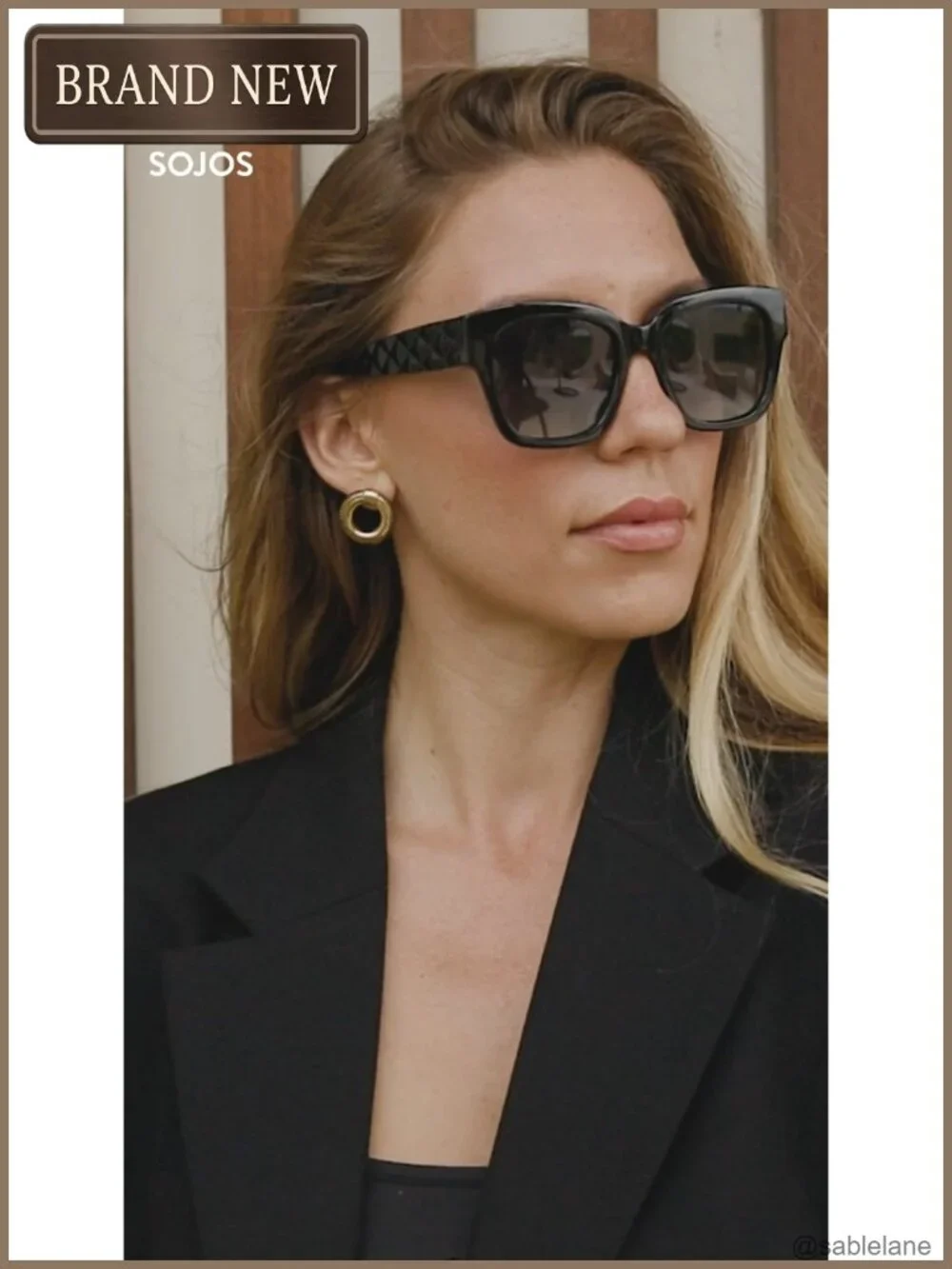 Polarized Square Sunglasses for Women Retro Oversized Thick Frame UV400
